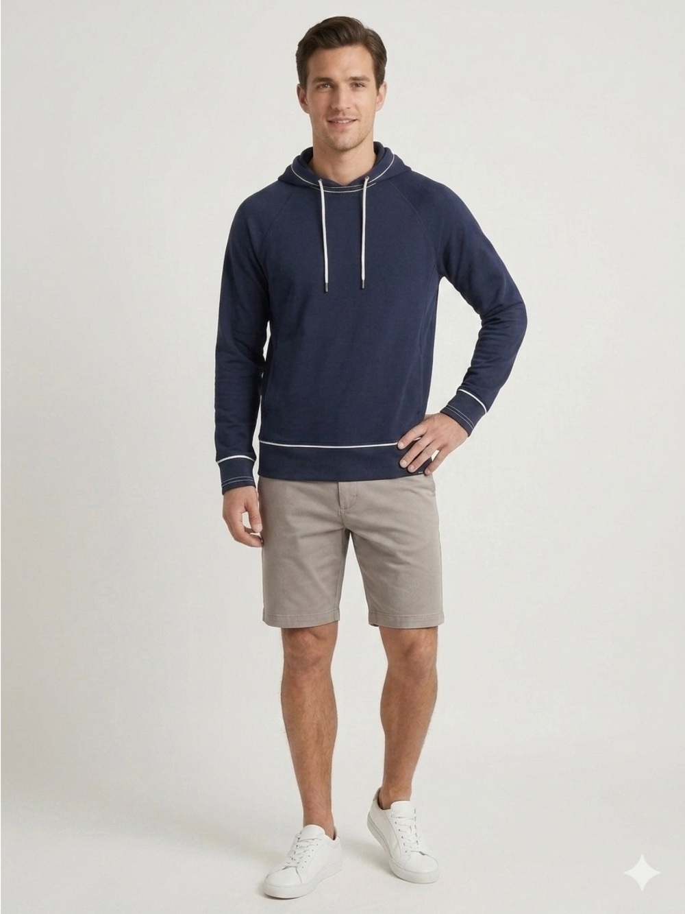 Banana Republic Navy Blue Hoodie with White Accents